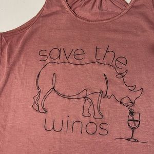 Custom Bella Canvas Tank - save the Winos 🍷 - rhino - Mauve XXL